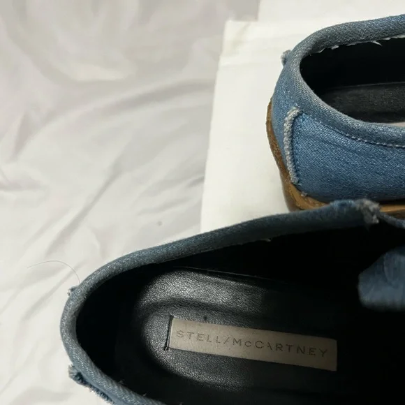 Stella McCartney Denim Distressed Wedges Size 38 Used - Picture 5 of 5